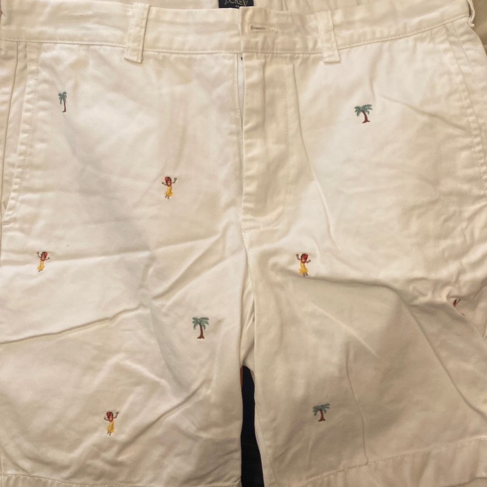 J-Crew white palm tree hola dancer shorts- size 33